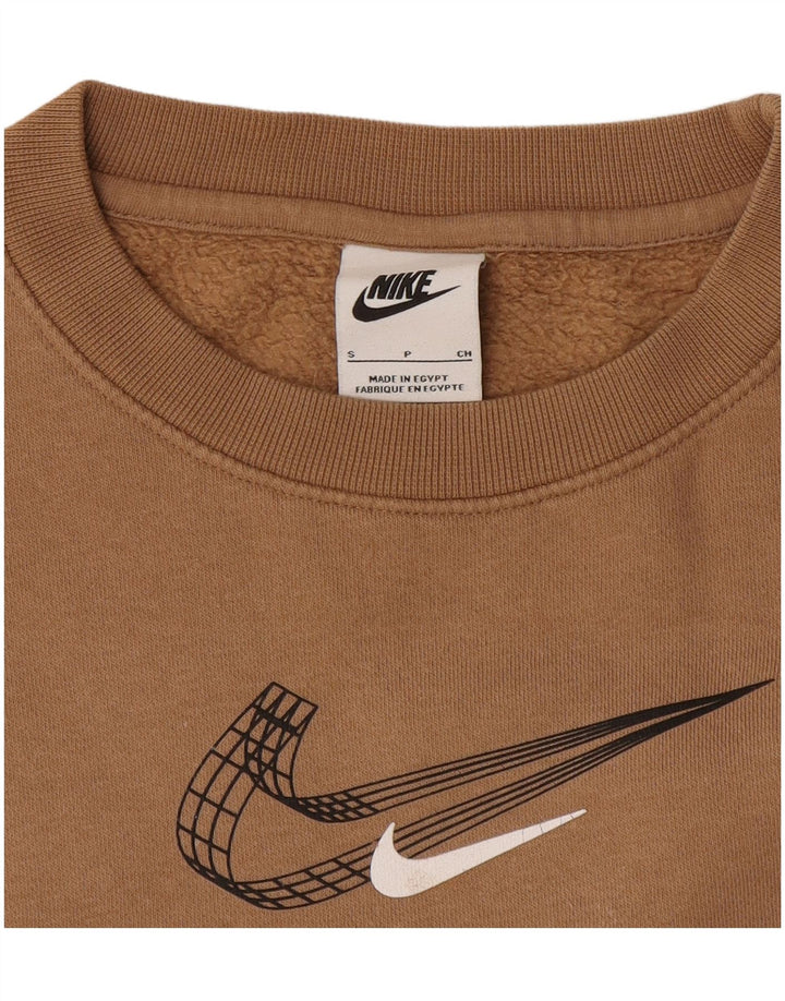 Felpa con grafica Nike da uomo, piccola, beige
