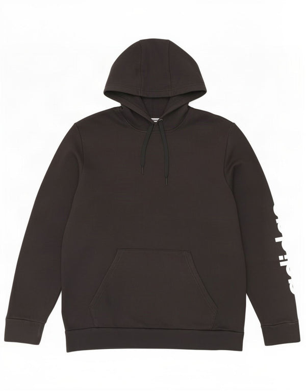 Felpa con cappuccio grafica da uomo Adidas Large in cotone nero