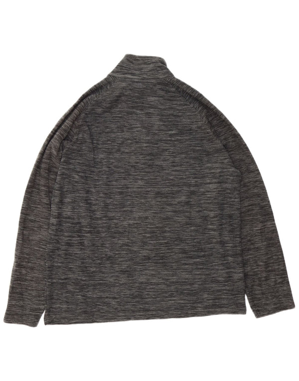 MOUNTAIN WAREHOUSE Maglione in pile da uomo con zip e collo grande gessato grigio