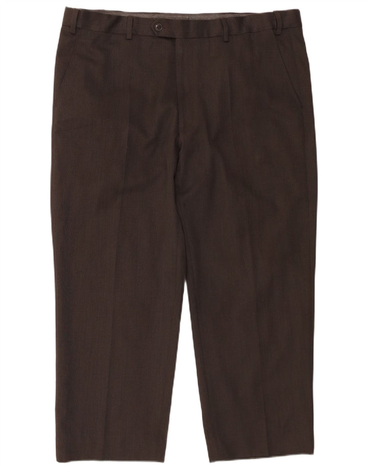 Pantaloni da abito vestibilità regolare Marks & Spencer da uomo W38 L25 poliestere grigio