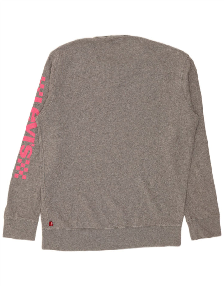 Levi's Felpa grafica da uomo in cotone chiazzato grigio medio