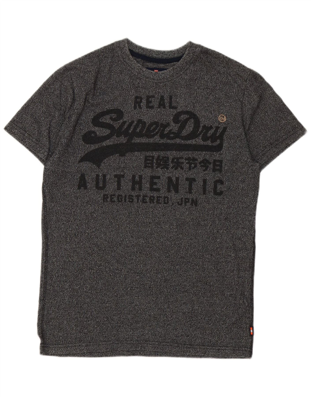 T-shirt grafica da uomo Superdry Top in cotone chiazzato grigio medio
