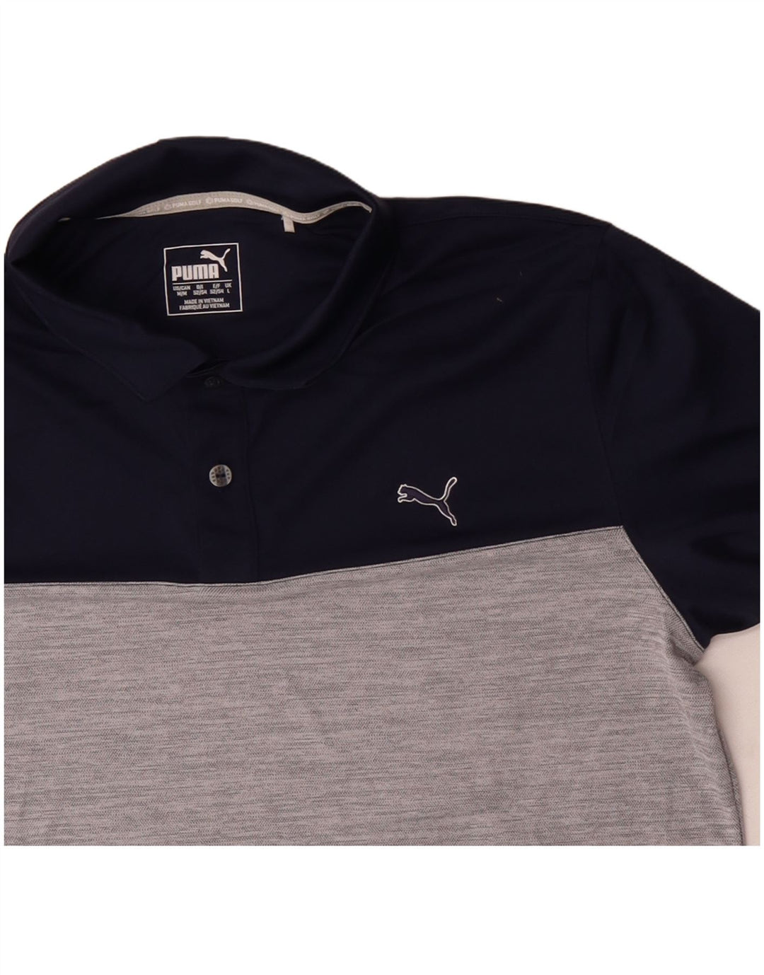 Polo PUMA da uomo grande in poliestere color block blu navy