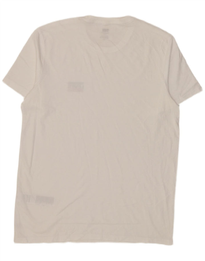 T-shirt slim da uomo Levi's Top grande in cotone bianco