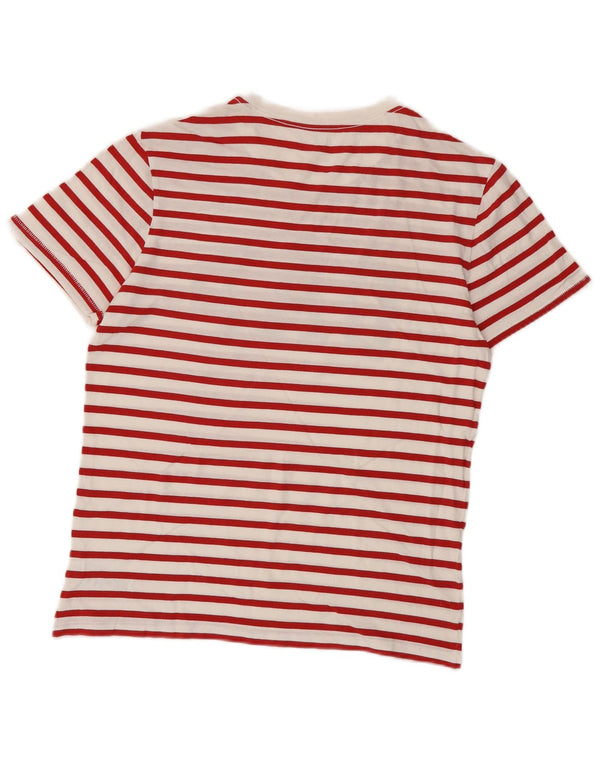 Gap T-shirt grafica da donna Top UK 14 Cotone a righe rosse medie