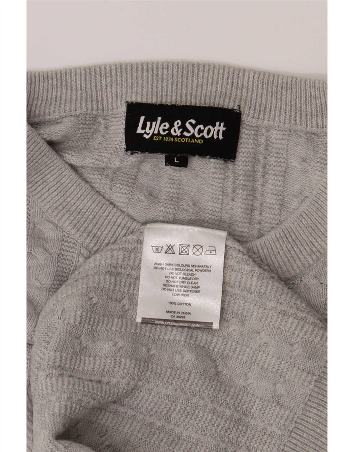 Lyle & Scott Maglione girocollo da uomo in cotone grigio grande