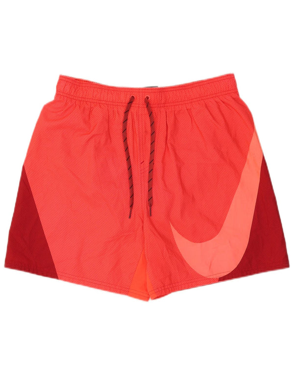 Pantaloncini da bagno grafici Nike da uomo in poliestere color block rosso medio