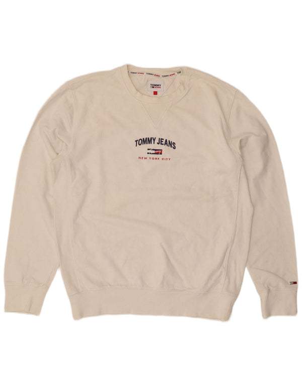Tommy Hilfiger Mens Graphic Regular Fit Sweatshirt Jumper Large White