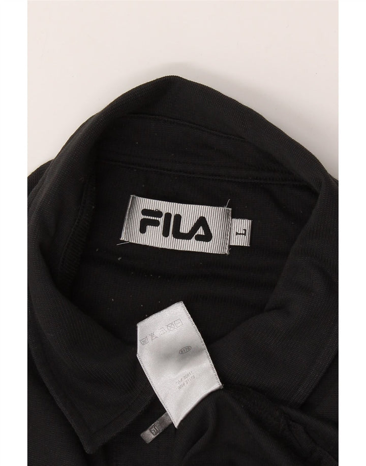 FILA Mens Polo Shirt Large Black Vintage Fila and Second-Hand Fila from Messina Hembry 