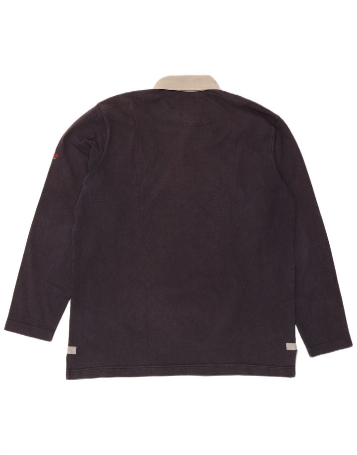 Polo da rugby a maniche lunghe da uomo MURPHY & NYE 2XL in cotone blu navy