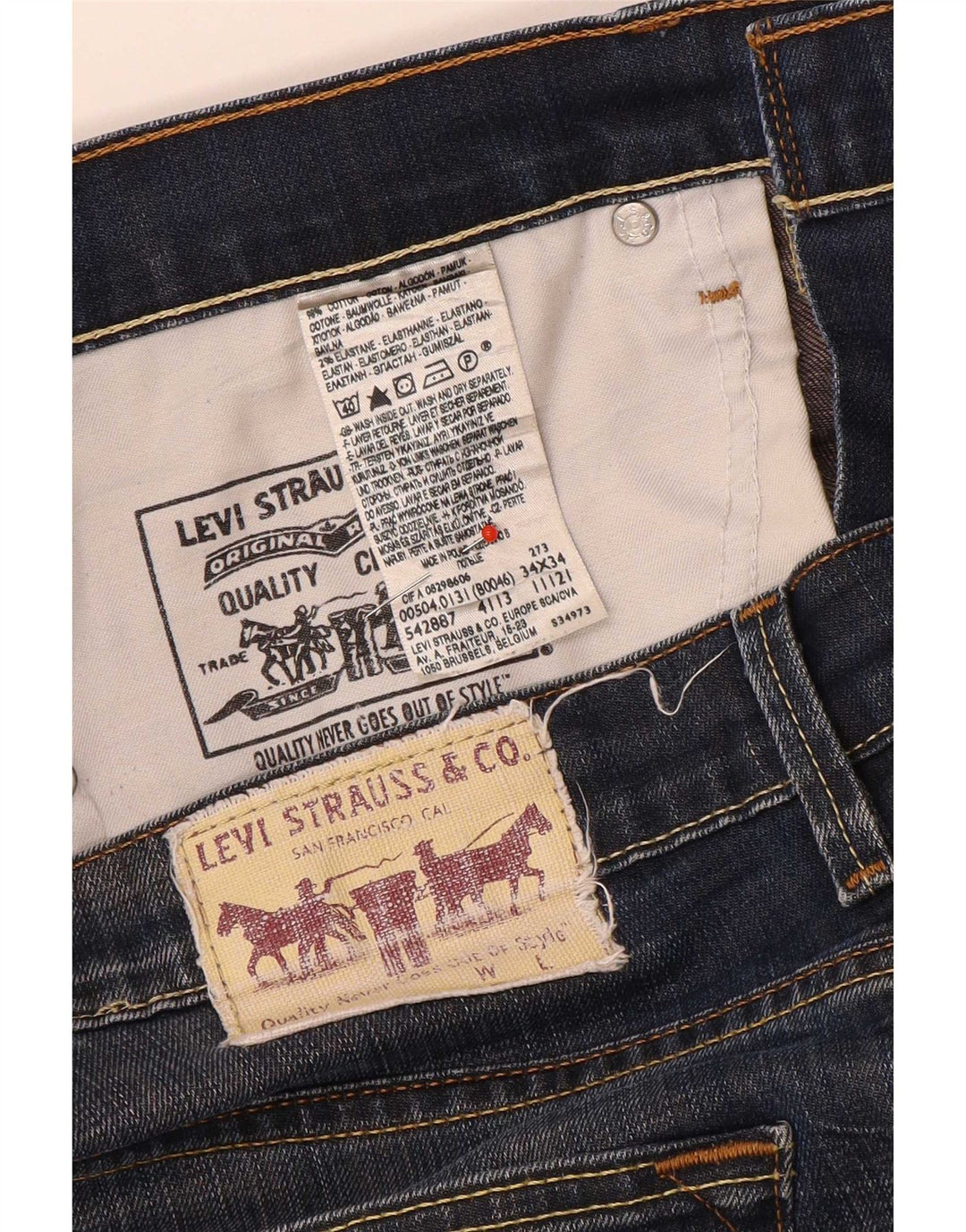 Jeans dritti da uomo Levi's W34 L29 cotone blu