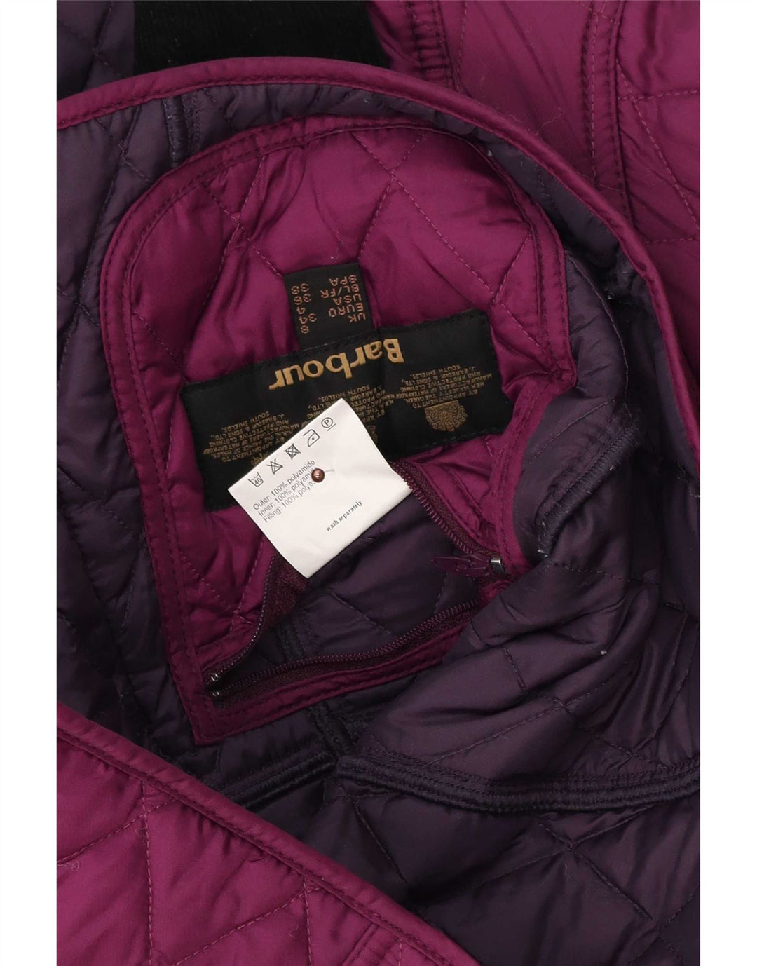 Giacca trapuntata da donna Barbour UK 8 Small Viola Poliestere
