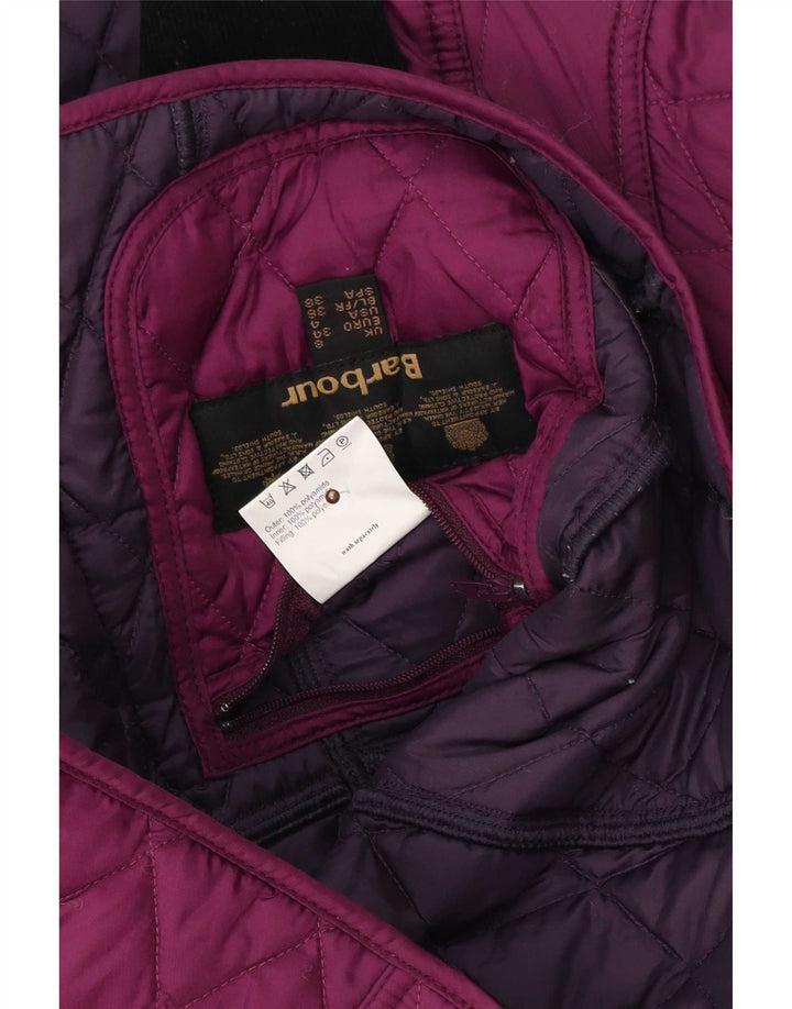Giacca trapuntata da donna Barbour UK 8 Small Viola Poliestere