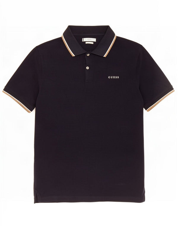 Polo Guess da uomo slim fit grande in cotone blu navy