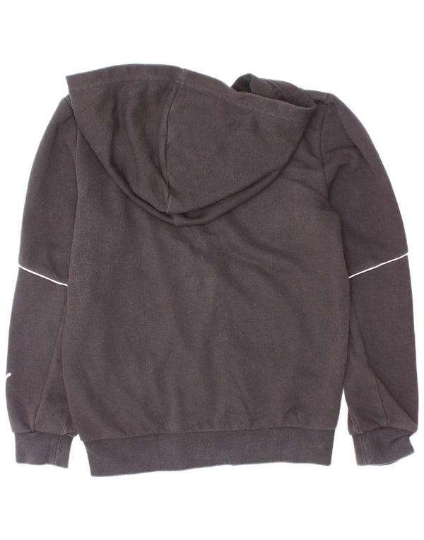 Felpa con cappuccio e zip grafica Puma da bambino 9-10 anni in cotone nero