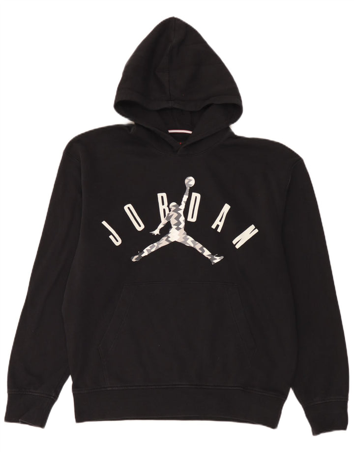 Felpa con cappuccio grafica Jordan da uomo in cotone nero medio