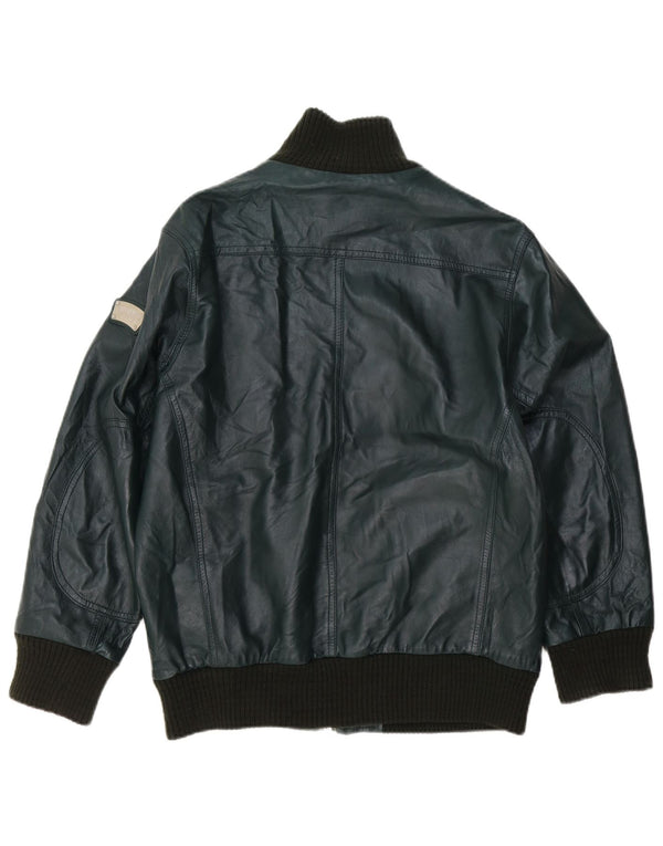 Giacca in pelle da uomo Williams Wilson UK 40 grande in pelle verde