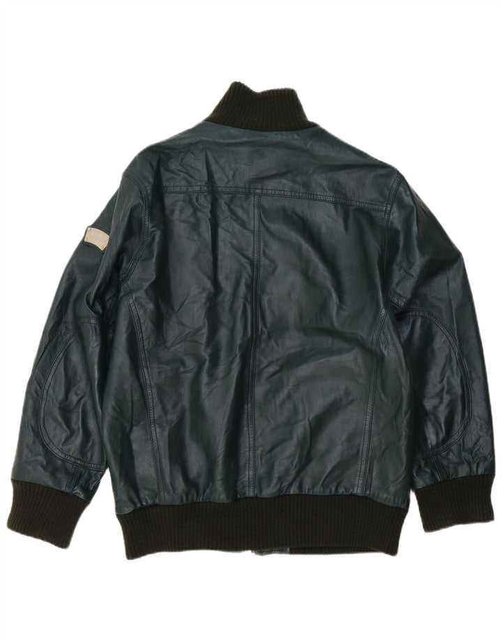 Giacca in pelle da uomo Williams Wilson UK 40 grande in pelle verde