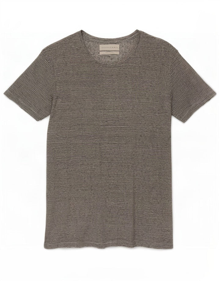 T-shirt Zara da uomo Top piccola in lino a righe bianche