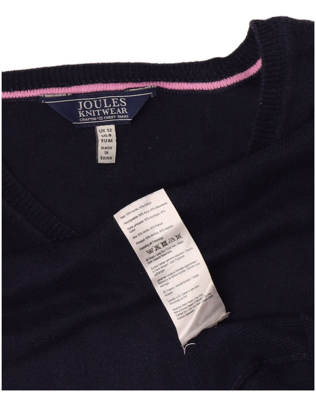 Joules Maglione da donna oversize con scollo a barca UK 12 Medio Blu navy