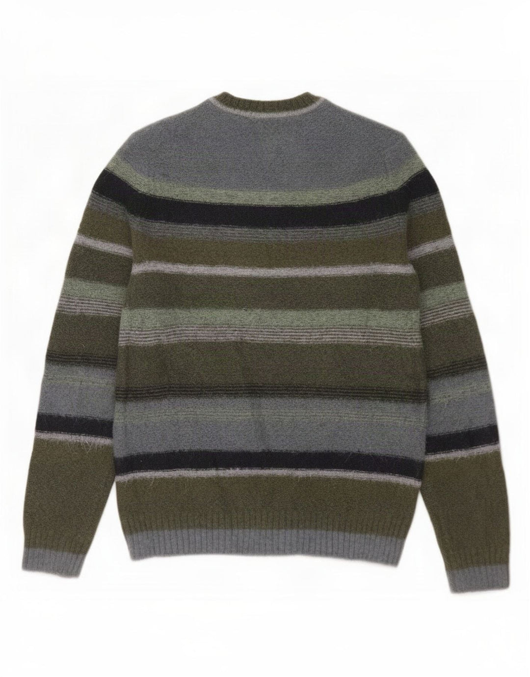 Maglione maglione girocollo da uomo Marks & Spencer a righe medie color kaki