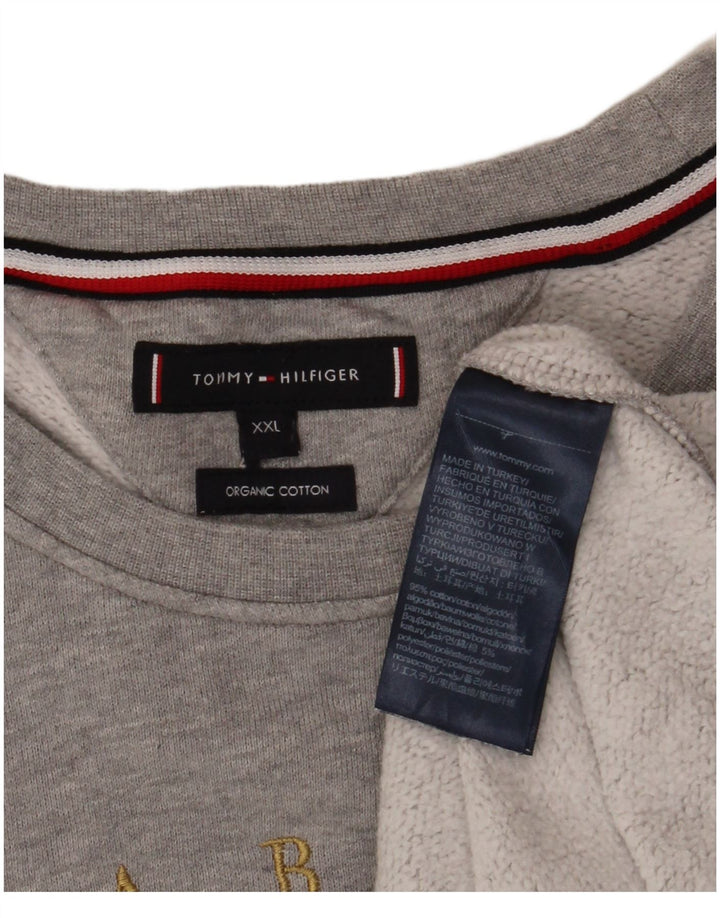 Felpa grafica da uomo Tommy Hilfiger Maglione 2XL Cotone color block grigio