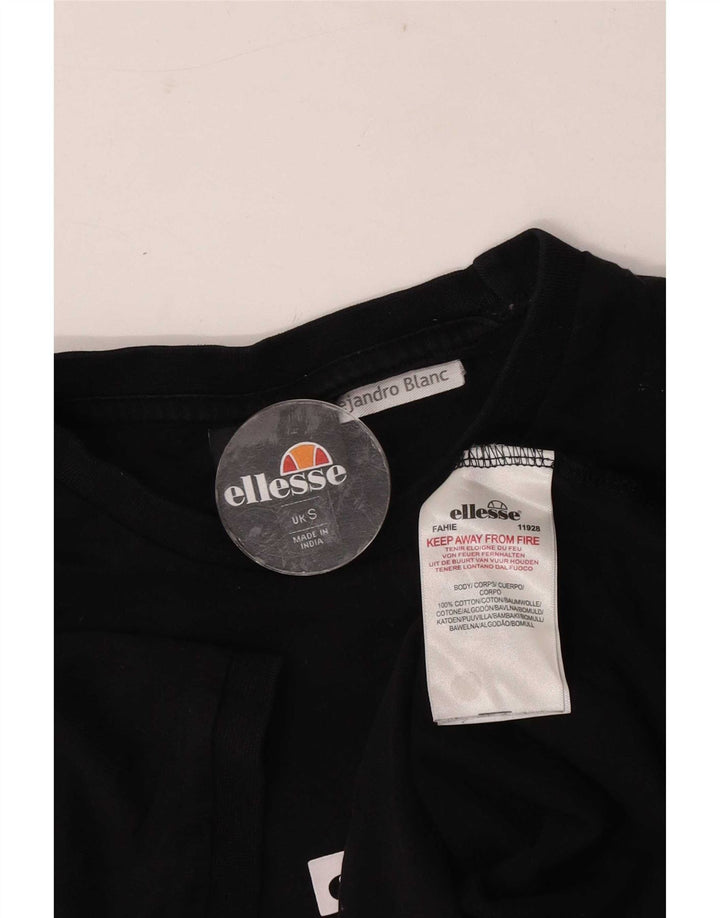 T-shirt grafica da uomo Ellesse Top piccola in cotone nero