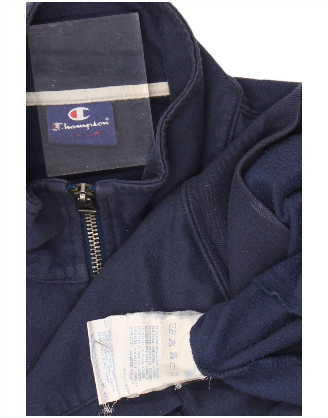 CHAMPION Felpa da uomo con collo con zip, maglione piccolo in poliestere blu navy