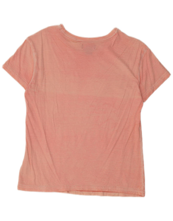 Adidas Womens Graphic T-Shirt Top UK 12 Medium  Pink Cotton