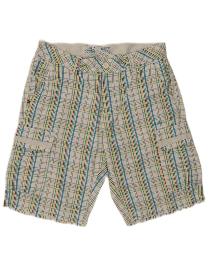 Pantaloncini cargo da uomo O'NEILL W33 cotone a quadri blu medio