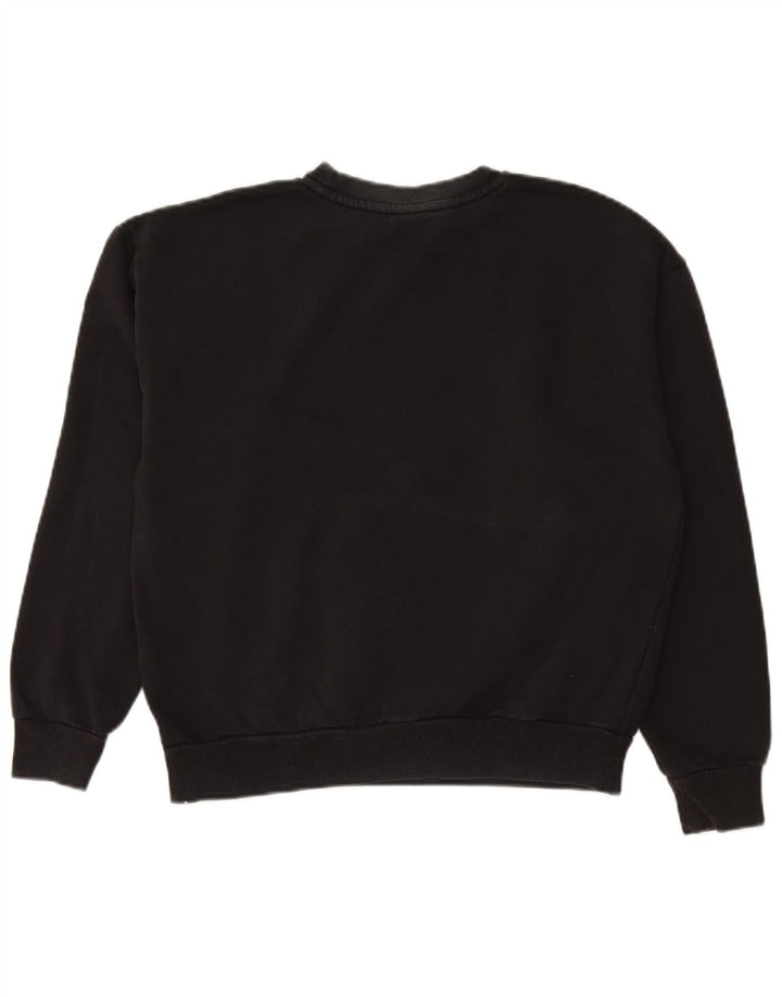 PUMA Womens Graphic Sweatshirt Jumper UK 14 Medium Black