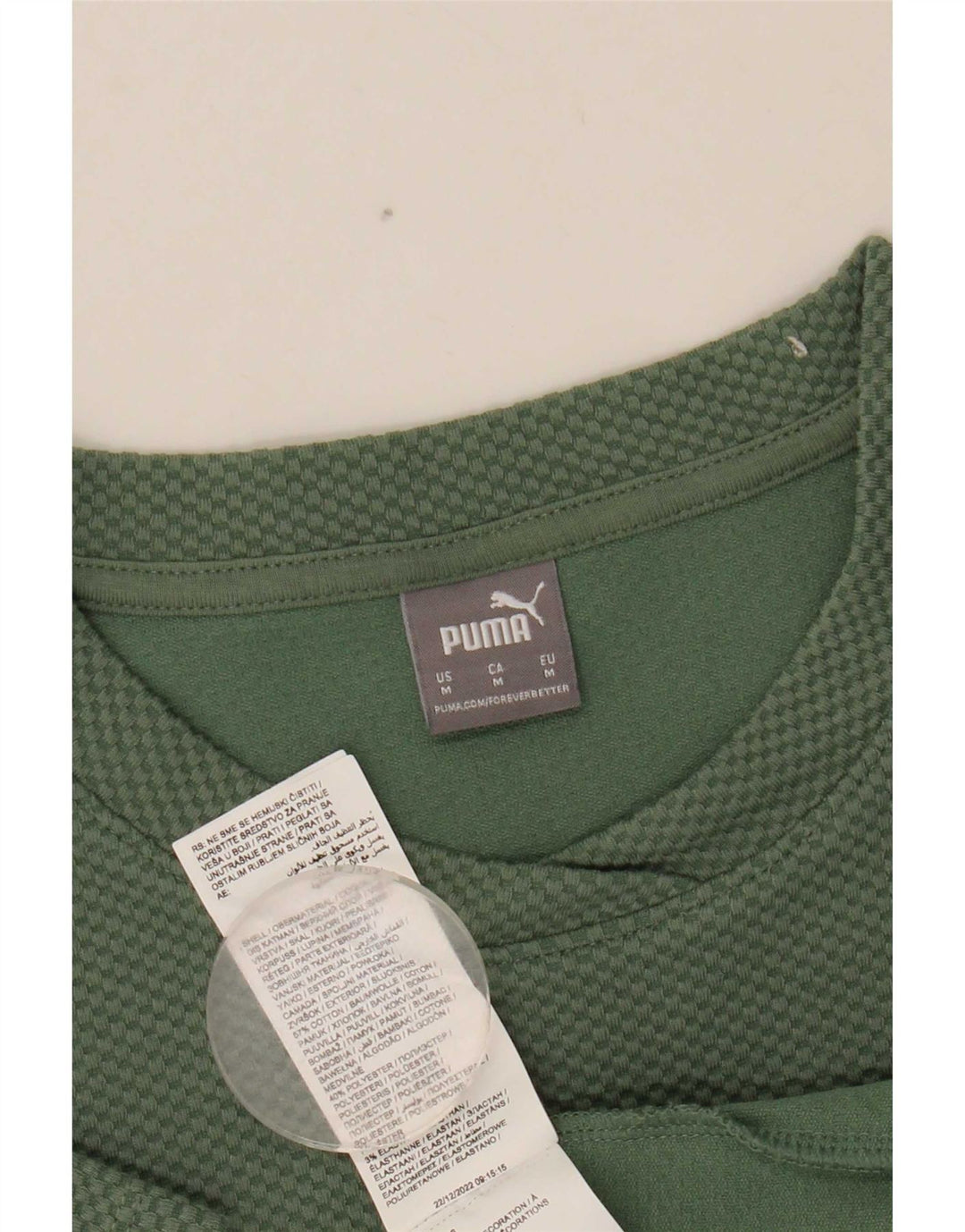 T-shirt da donna Puma Top UK 12 cotone verde medio