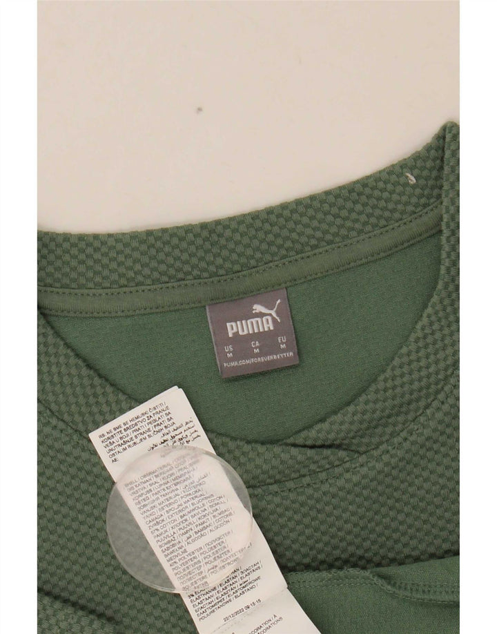 T-shirt da donna Puma Top UK 12 cotone verde medio