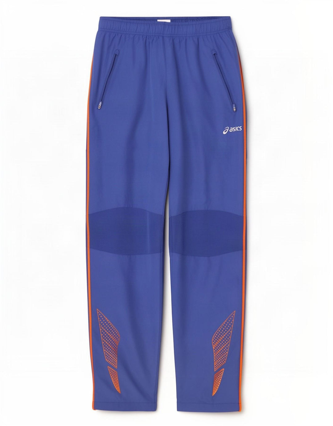 Pantaloni da tuta con grafica Asics da uomo, grandi, in poliestere color block blu