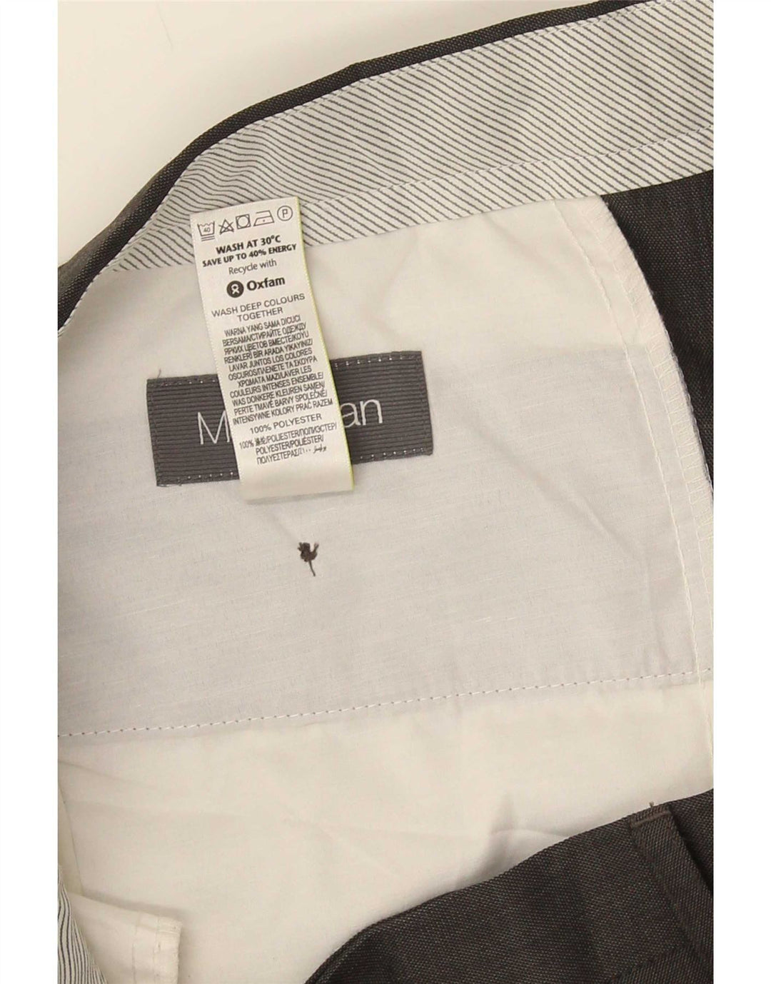 Pantaloni da abito con pegging da uomo Marks & Spencer W36 L31 poliestere grigio