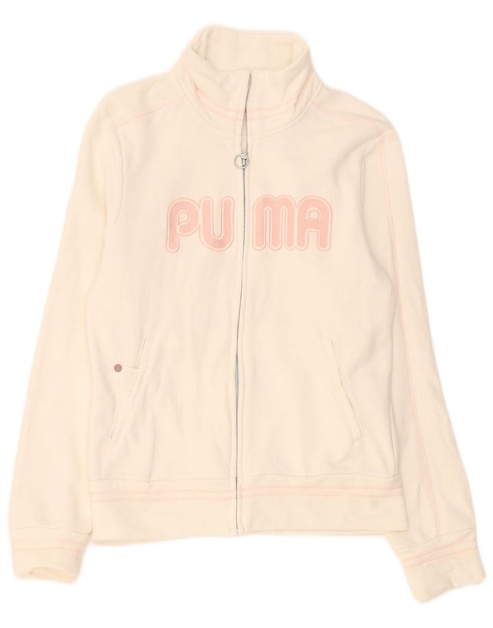 Giacca da ginnastica da donna con grafica Puma UK 8 Small Cotone bianco