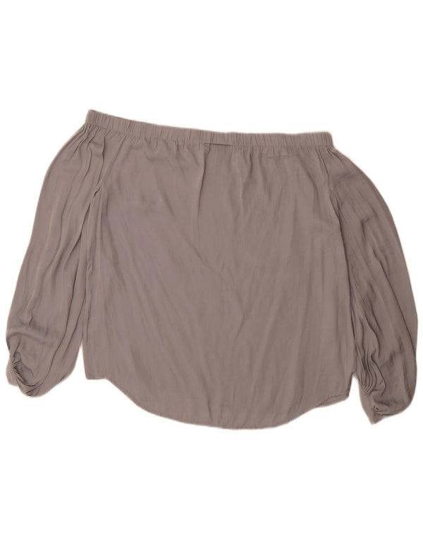 Mossimo Top da donna con spalle scoperte UK 14 Poliestere grigio medio