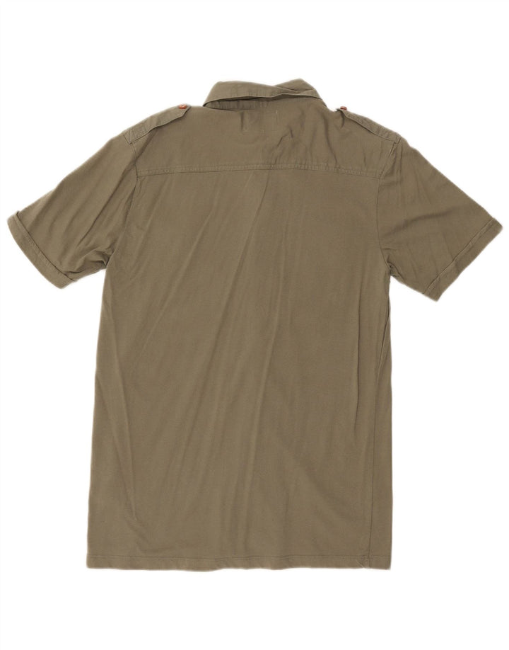 Camicia militare a maniche corte da uomo WRANGLER piccola in cotone kaki