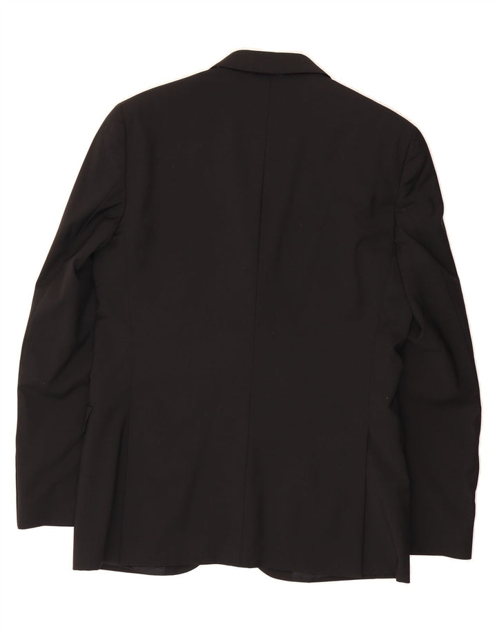 MASSIMO DUTTI Mens 2 Button Blazer Jacket IT 48 Medium Black Viscose Vintage Massimo Dutti and Second-Hand Massimo Dutti from Messina Hembry 