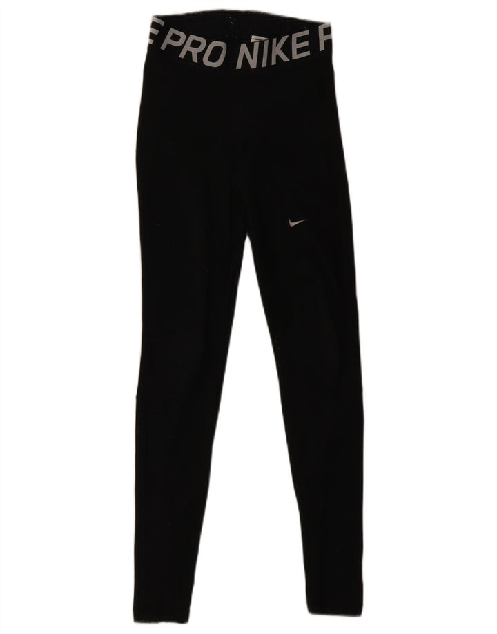 Leggings grafici NIKE da donna Dri Fit UK 4 XS poliestere nero