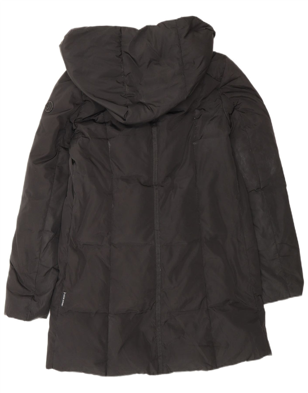 ARMANI JEANS Cappotto imbottito oversize con cappuccio da donna IT 38 XS Poliestere nero