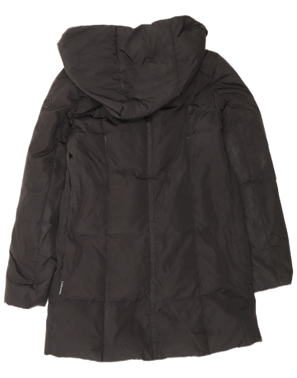 ARMANI JEANS Cappotto imbottito oversize con cappuccio da donna IT 38 XS Poliestere nero