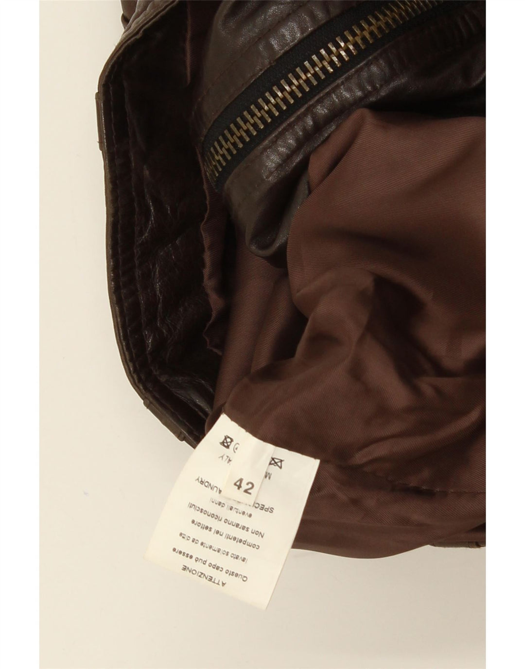 Giacca in pelle da donna vintage IT 42 in pelle marrone medio