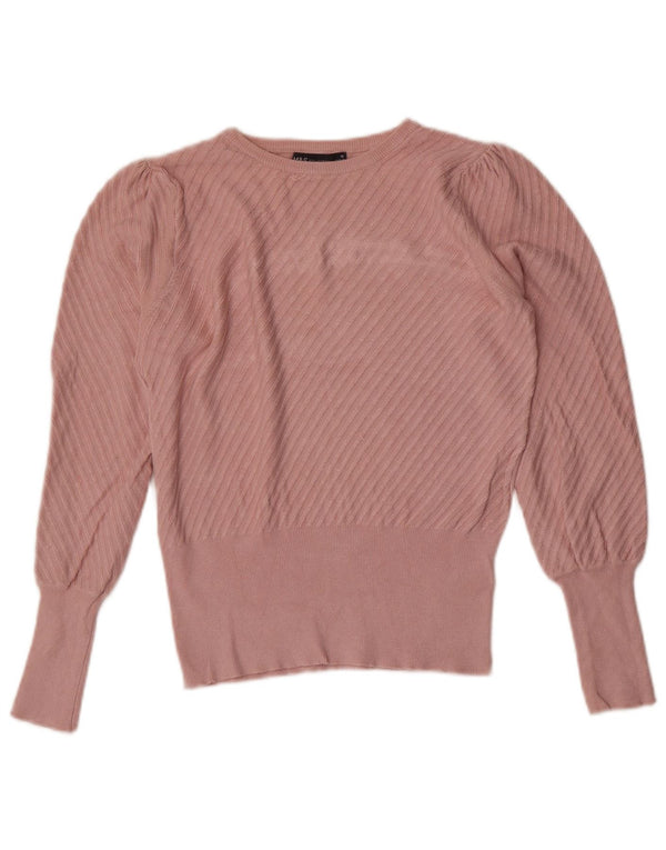 Maglione maglione con scollo a barca da donna Marks & Spencer UK 10 piccolo a righe rosa