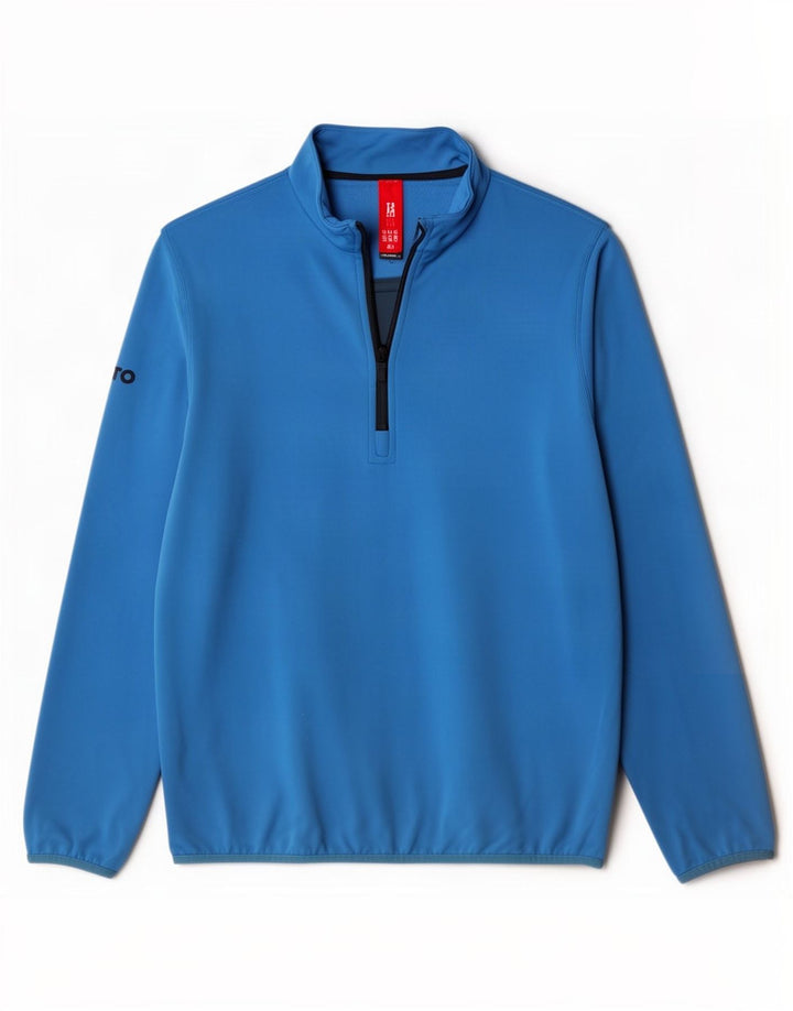 Musto Felpa da uomo con zip sul collo Maglione XL Blu poliestere
