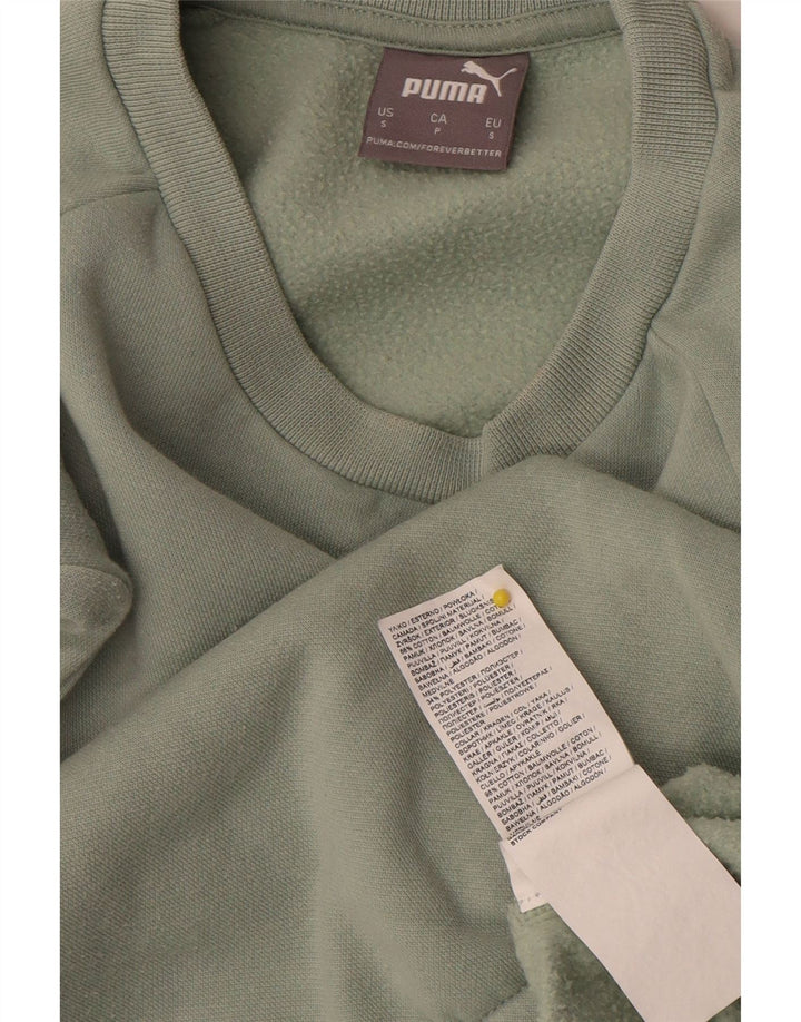 Felpa corta oversize da donna Puma UK 10 Small Green Cotton