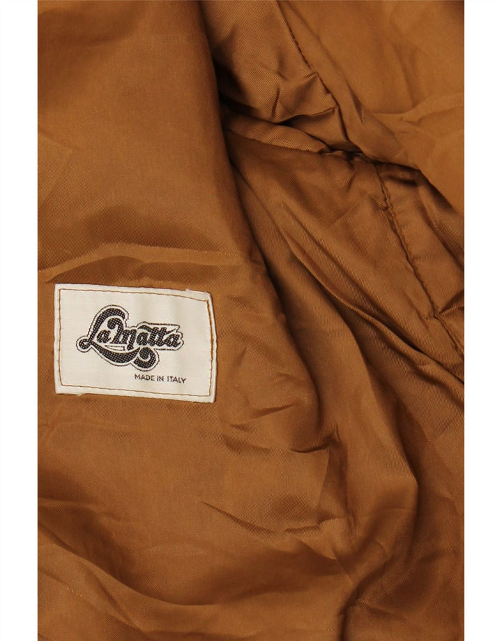 LA MATTA Womens Leather Coat UK 14 Medium Brown