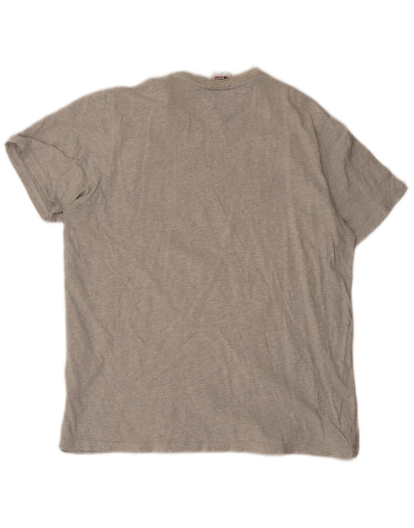 T-shirt grafica da uomo Tommy Hilfiger Top XL in cotone grigio