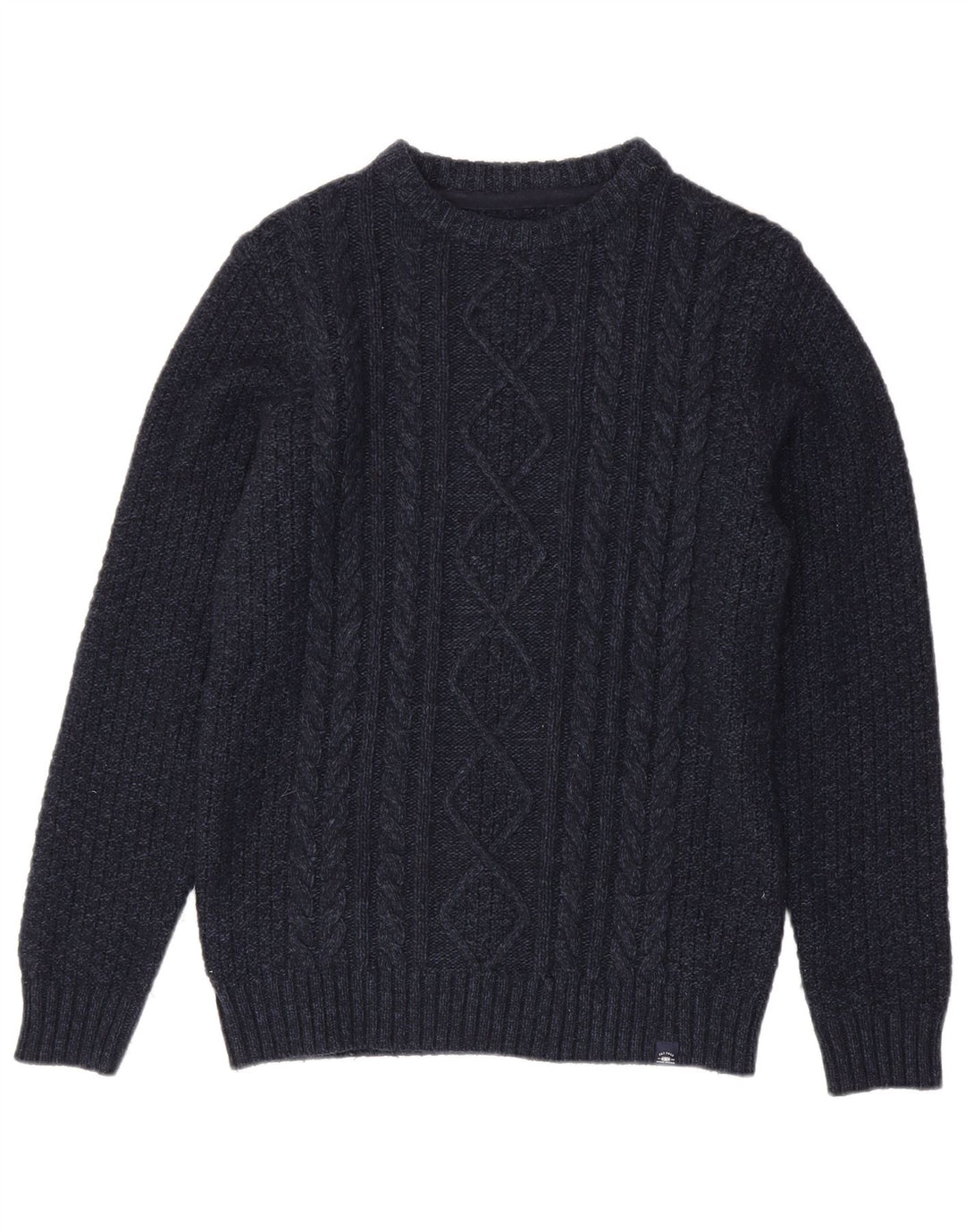 Maglione da uomo con scollo a barca Fat Face piccolo in lana blu navy