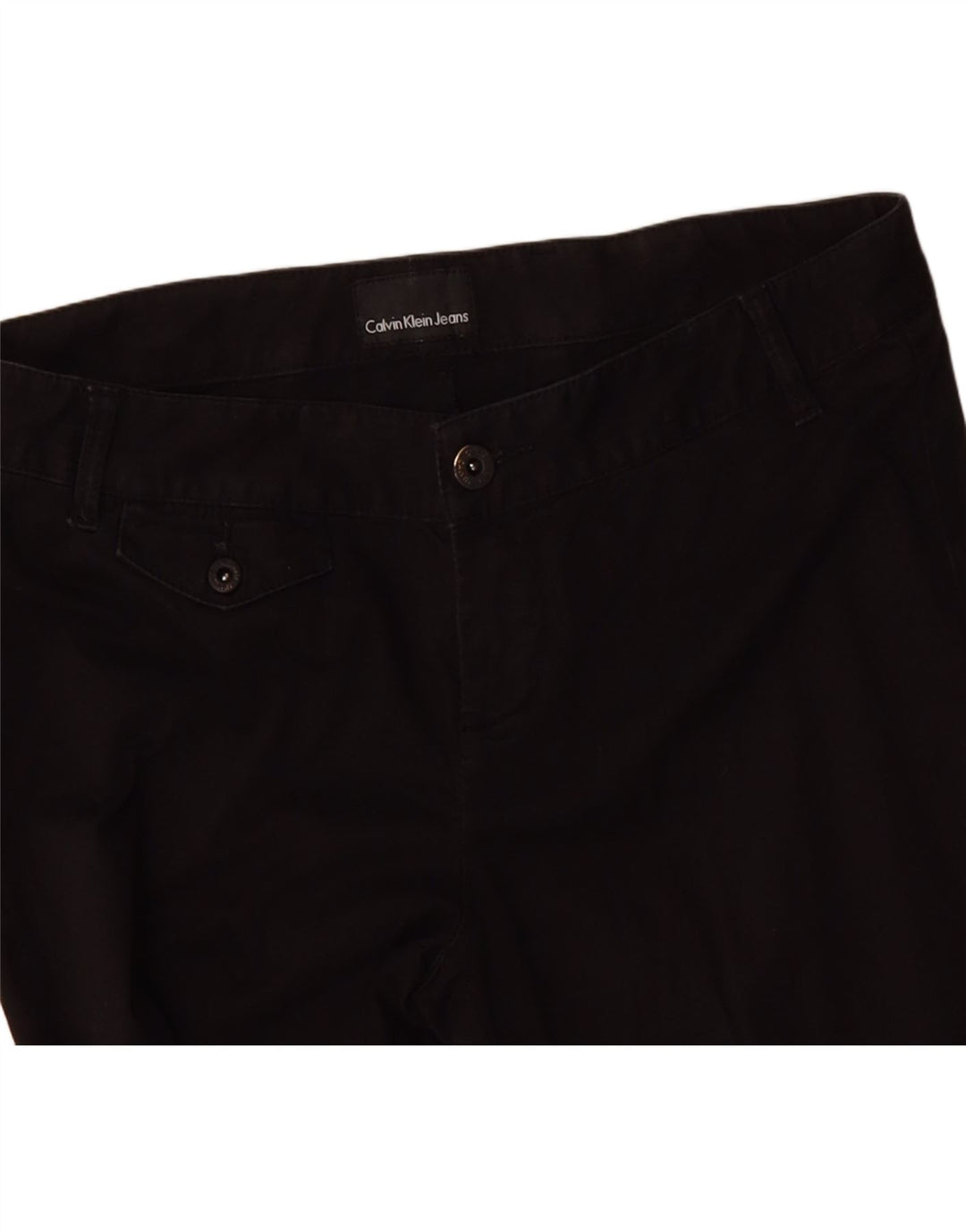 CALVIN KLEIN Womens Straight Chino Trousers W29 L29 Black